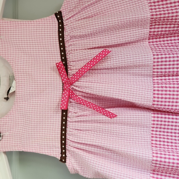 Rare, Too!, Girl's, Sz 4T, Pink & White +Br &White Gingham w 4 Appliques - Picture 2 of 10